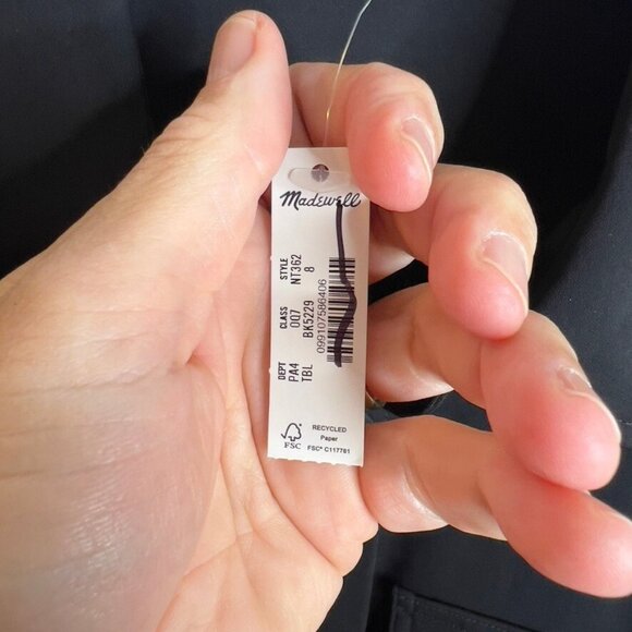 Madewell $198 Tie-Waist Straight-Leg Jumpsuit Black Size 8 NT362 - Picture 10 of 10